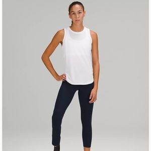 Lululemon White Tank High-Neck Running and Training Tank Top